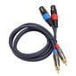 Kaksois-XLR-RCA-kaapeli Professional 24K kullattu liitin 2 XLR-naaras-2 RCA-uros HiFi-äänikaapeli 3m / 9,8ft hinta ja tiedot | Stereojärjestelmät | hobbyhall.fi