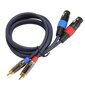 Kaksois-XLR-RCA-kaapeli Professional 24K kullattu liitin 2 XLR-naaras-2 RCA-uros HiFi-äänikaapeli 3m / 9,8ft hinta ja tiedot | Stereojärjestelmät | hobbyhall.fi