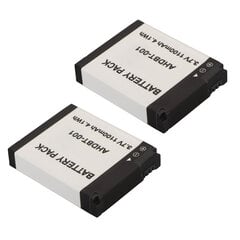 AHDBT 001 Akku 3.7V 1100mAh Ladattava Vaihtotoimintakamera Litiumioniakku Urheilukameraan 2 Kpl hinta ja tiedot | Stereojärjestelmät | hobbyhall.fi