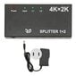 HD Multimedia Interface Splitter 1 in 2 Out 4K 2K Duplicate Mirror Screen Video Switcher verkkovirtasovittimella TV:lle 100-240 V US Plug hinta ja tiedot | Stereojärjestelmät | hobbyhall.fi