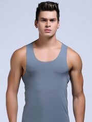 Miesten Ice Silk Sports Saumaton Pure Color -liivi, Hihaton Compression Fitness-paita Gym·Harmaa·2XL hinta ja tiedot | Tunikat | hobbyhall.fi