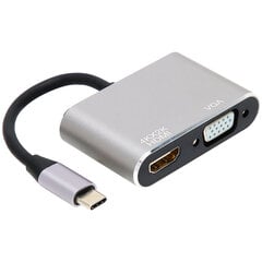 TypeC - HD Multimedia Interface VGA Female Splitter Adapter TypeC MultiPort Converter hinta ja tiedot | Stereojärjestelmät | hobbyhall.fi