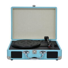 Levysoitin fonografi vinyyli levysoitin fonografi retro vinyylisoitin kaiutin audio MDY-1603 sininen eurooppalainen standardi hinta ja tiedot | Stereojärjestelmät | hobbyhall.fi