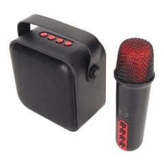 Minikaraokekonesarja kannettava Bluetooth-kaiutin 1 langattomalla mikrofonilla Home Party KTV Blackiin hinta ja tiedot | Stereojärjestelmät | hobbyhall.fi