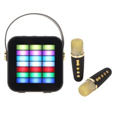 Lasten minikaraokekone BT 5.3 LED-valotehosteilla langaton Bluetooth-kaiutin ja 2 mikrofonia juhliin hinta ja tiedot | Stereojärjestelmät | hobbyhall.fi