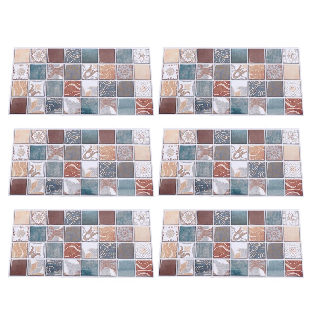 6 kpl Kitchen Backsplash tapetti PVC Itseliimautuva Vedenpitävä Öljynkestävä Kuorinnan ja Stick Backsplash Kotiin 5,9x11,8 tuumaa FG62 hinta ja tiedot | Tapetit | hobbyhall.fi