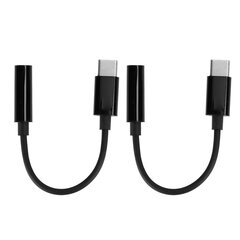 2 kpl USB C - 3,5 mm kuulokereiän muuntimen äänisovitinkaapeli Pixelille/Samsung GalaxyBlackille hinta ja tiedot | Kuulokkeet | hobbyhall.fi