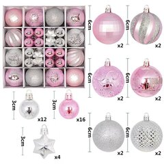 (Laatikkopaketti UUSI 44kpl Pinkki)Joulukuusipallot 42kpl 6cm 3cm Iso Joulupallo Monivärinen Pallokoristeet Joulukuusikoristeet Kotijuhliin hinta ja tiedot | Joulukoristeet | hobbyhall.fi