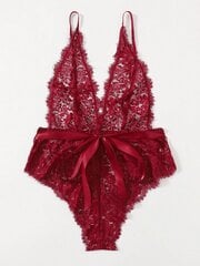 Klassinen Sexy Plus kukkainen pitsinauhallinen nallebody·Burgundy·1XL hinta ja tiedot | Naisten aluspaidat | hobbyhall.fi