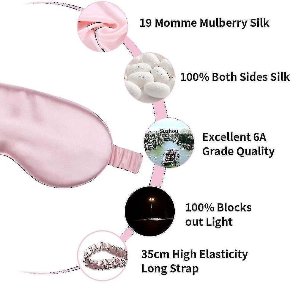 Sleeping Mask, Silk Eye Mask Nukkuville naisille/miehille/tytöille, 19 Mom Kaksipuolinen Mulberry Silk (1 kpl) hinta ja tiedot | Suuhygienia | hobbyhall.fi