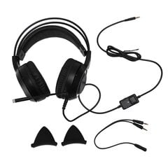 Pelikuulokkeet 3,5 mm Plug Stereo Kohinanvaimennus Suloiset Cat Ears Over Ear kuulokkeet mikrofonilla tytöille Xbox PC Phone Musta hinta ja tiedot | Kuulokkeet | hobbyhall.fi