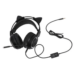 Pelikuulokkeet 3,5 mm Plug Stereo Kohinanvaimennus Suloiset Cat Ears Over Ear kuulokkeet mikrofonilla tytöille Xbox PC Phone Musta hinta ja tiedot | Kuulokkeet | hobbyhall.fi