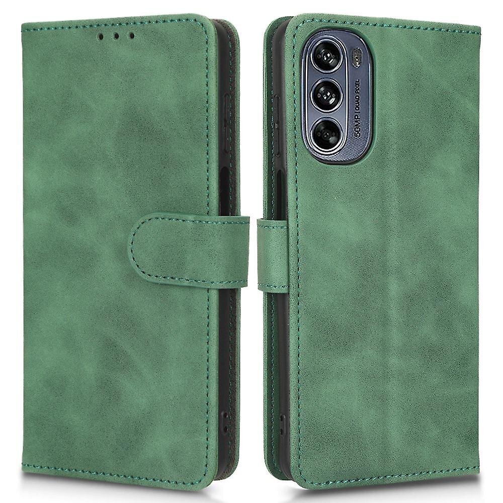 Motorola Moto G62 5G Skin-Touch Feeling PU-nahkainen lompakko Flip Cover Jalusta Magneettinen Sulkeutuminen Suojakalvo Kotelo Vihreä hinta ja tiedot | Puhelimen kuoret ja kotelot | hobbyhall.fi