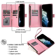 Kotelo Iphone 14 Card Slots Pu Nahka Folio Flip Lompakon vetoketjullinen kansi Yhteensopiva Iphone 14 CoverPink kanssa hinta ja tiedot | Puhelimen kuoret ja kotelot | hobbyhall.fi