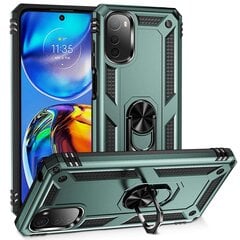 Motorola Moto E32 4G Military Grade -pudotuksenkestävälle kotelolle, rengasjalusta Design PC+TPU takakansiMotorola Moto E32 4GTummanvihreä hinta ja tiedot | Puhelimen kuoret ja kotelot | hobbyhall.fi