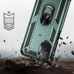 Motorola Moto E32 4G Military Grade -pudotuksenkestävälle kotelolle, rengasjalusta Design PC+TPU takakansiMotorola Moto E32 4GTummanvihreä hinta ja tiedot | Puhelimen kuoret ja kotelot | hobbyhall.fi