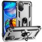 Motorola Moto E32 4G Military Grade -pudotuksenkestävälle kotelolle, rengasjalustalle Design PC+TPU takakansiMotorola Moto E32 4GSilver hinta ja tiedot | Puhelimen kuoret ja kotelot | hobbyhall.fi