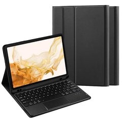 Samsung Galaxy Tab S8+/S7+ PU-nahkainen jalustan kansi + irrotettava näppäimistö kynäpaikalla ja kosketuslevyllä hinta ja tiedot | Puhelimen kuoret ja kotelot | hobbyhall.fi