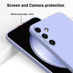 Samsung Galaxy A15 Pure Color Liquid Silicone Iskunkestävälle täysin peittävälle puhelinkotelolle Purple hinta ja tiedot | Puhelimen kuoret ja kotelot | hobbyhall.fi