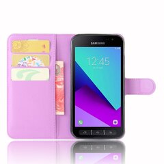 Litchi Skin Wallet Nahkainen jalustan kansi Samsung Galaxy Xcover 4s/Xcover 4 G390FStyle H Samsung Galaxy Xcover Purple hinta ja tiedot | Puhelimen kuoret ja kotelot | hobbyhall.fi