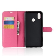 Litchi Skin Wallet Nahkainen jalusta Flip Cover Xiaomi Mi Max 3Pink hinta ja tiedot | Puhelimen kuoret ja kotelot | hobbyhall.fi