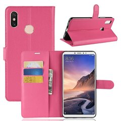 Litchi Skin Wallet Nahkainen jalusta Flip Cover Xiaomi Mi Max 3Pink hinta ja tiedot | Puhelimen kuoret ja kotelot | hobbyhall.fi