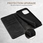 SUTENI iPhone 15 Pro Max:lle Simple Leather Case Lompakko Puhelinkuori iPhone 15 Pro MaxBlack hinta ja tiedot | Puhelimen kuoret ja kotelot | hobbyhall.fi