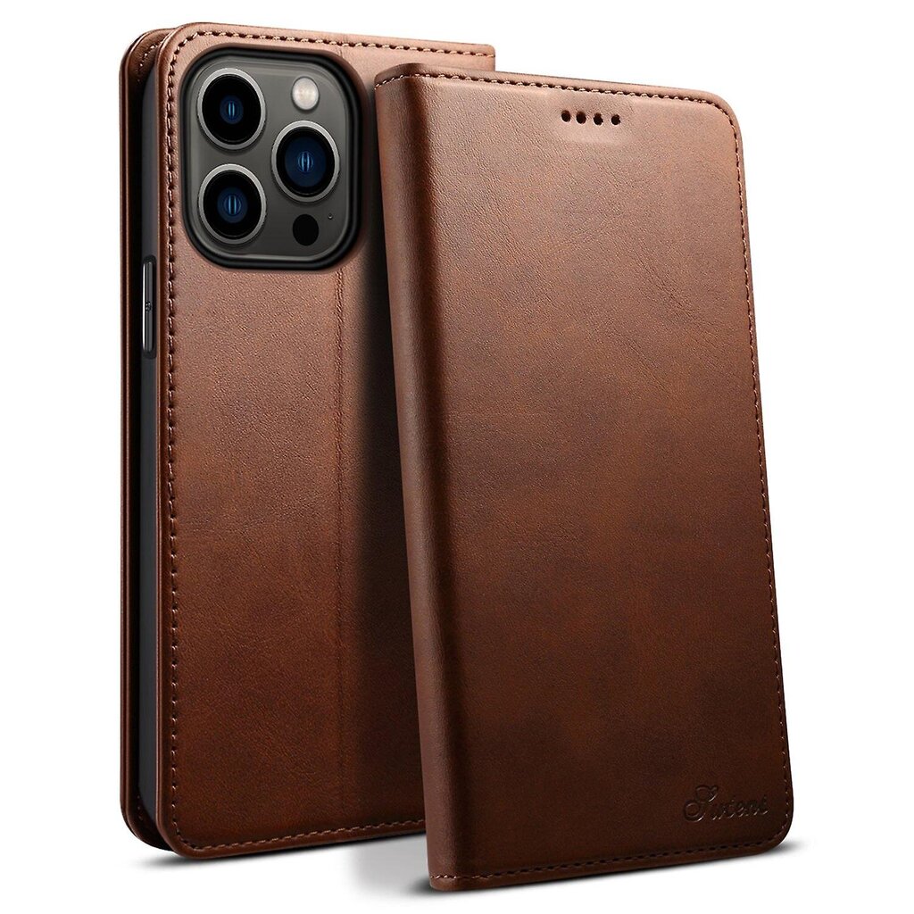 SUTENI iPhone 15 Pro Max:lle Simple Leather Case Lompakko Puhelinkuori iPhone 15 Pro MaxBrown hinta ja tiedot | Puhelimen kuoret ja kotelot | hobbyhall.fi