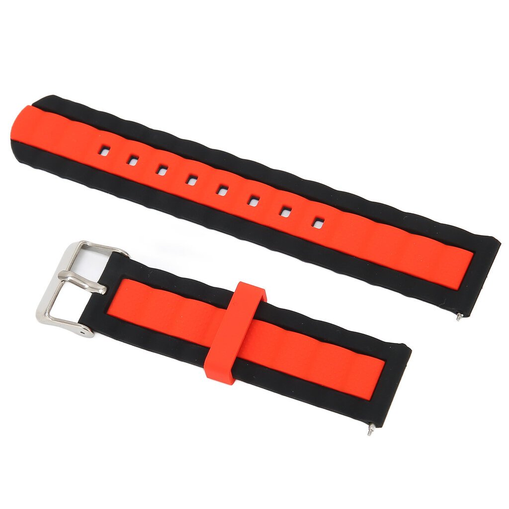 20 mm säädettävä silikonikellon ranneke Amazfit GTS 3/GTS 2/Bip S/Bip U -älykellolle Black Red hinta ja tiedot | Älykellot | hobbyhall.fi