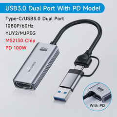 Hagibis Usb 3.0 -Videon Sieppauskortti 100 W Pd:Llä Meta Quest 3:Lle Ipad Hdmi-Usb/Type-C Gaming Live Streaming -Videotallennin hinta ja tiedot | Adapterit | hobbyhall.fi