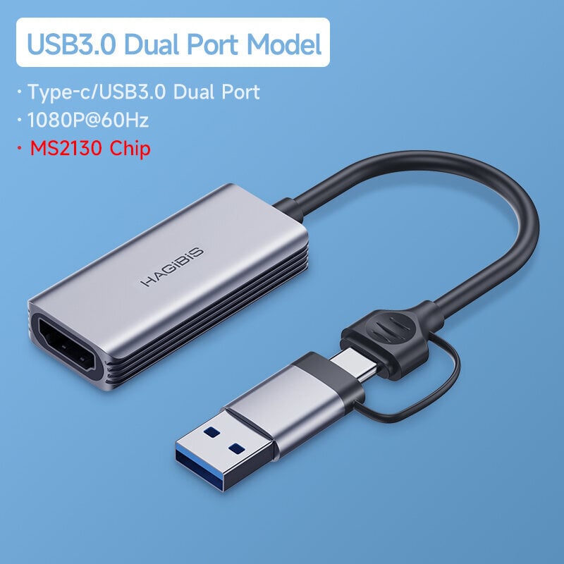 Hagibis Video Capture Card Usb 3.0 4K Hdmi -Yhteensopiva Video Game Grabber Record Ps4 Camcorder Switch Live Broadcast -Kameralle hinta ja tiedot | Adapterit | hobbyhall.fi