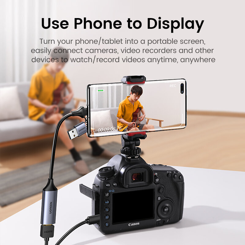 【Uusi】Ugreen Video Capture Card 4K Hdmi - Usb/Usb-C Hdmi Video Grabber Box Pc-Tietokonekameralle Live Stream Record Meeting hinta ja tiedot | Adapterit | hobbyhall.fi