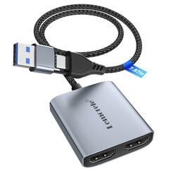 Lemorele Video Capture Card 4K Hdmi -Yhteensopiva Usb A/C -Tallennuskortti 4K Loop Outilla Switch X Ps4/5 -Suoratoistoa Varten hinta ja tiedot | Adapterit | hobbyhall.fi