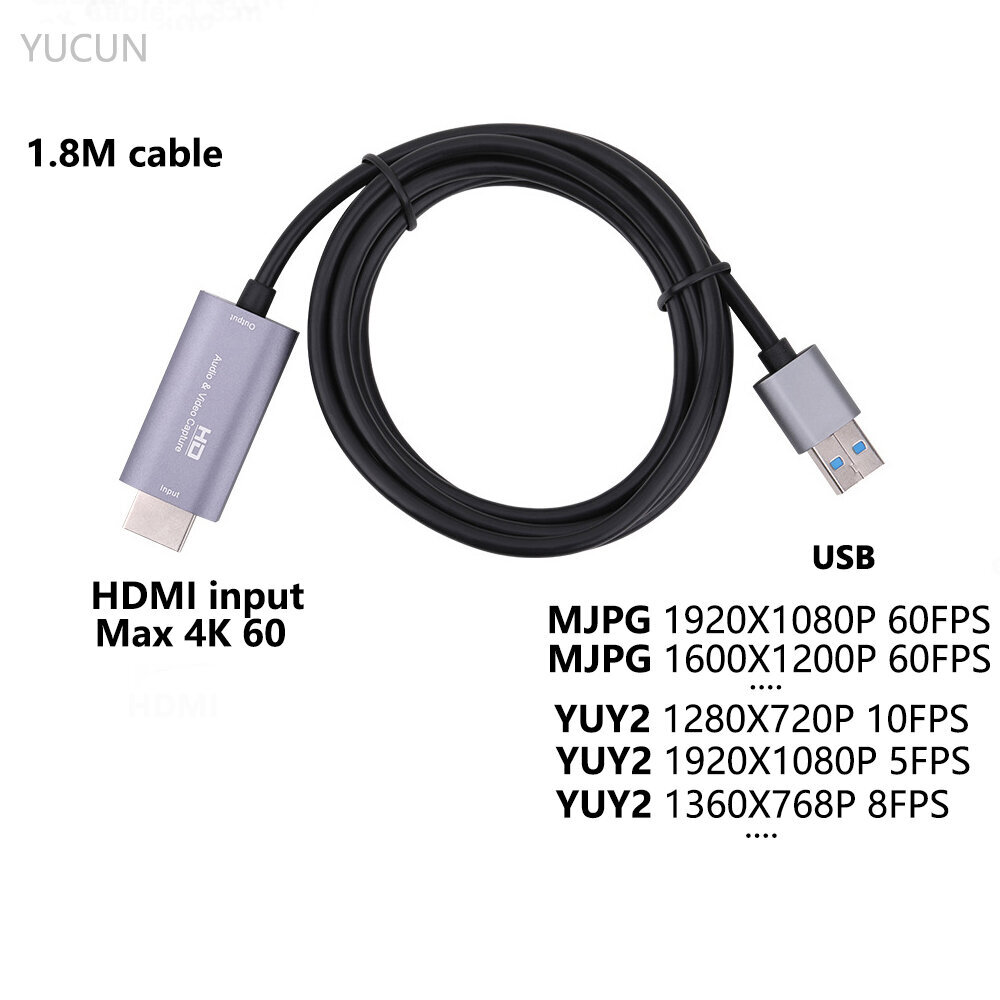 Usb 3.0 - Hdmi-Yhteensopiva Ääni- Ja Videosieppauskorttilaite Obs-Suoratoistolähetykseen Pelitallennukseen Placa De Captura hinta ja tiedot | Adapterit | hobbyhall.fi