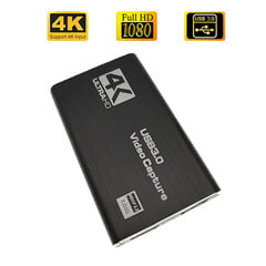 4K 30Hz Usb 3.0 Video Capture Card Hdmi-Yhteensopiva Vhs Board Grabber Ps4 Game Dvd-Kamera Videonauhuri Pelin Suoratoisto hinta ja tiedot | Adapterit | hobbyhall.fi