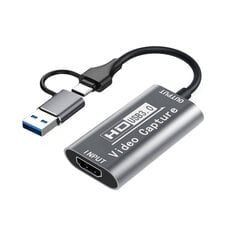 2 In 1 -Videon Sieppauskortti, Jossa Hdmi 4K - Type C Usb 3.0 -Ääni-Videomuunnin Tietokone Kannettava Tietokone Älypuhelimen Valvontasovitin hinta ja tiedot | Adapterit | hobbyhall.fi