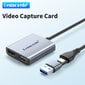 Lemorele Ac07 Video Capture Card 1080P60hz Ulostulo Hdmi-Yhteensopiva Tulo Ja Lähtö 1080P60hz Loop Out Suoratoistoa Varten Ps4/5 hinta ja tiedot | Adapterit | hobbyhall.fi