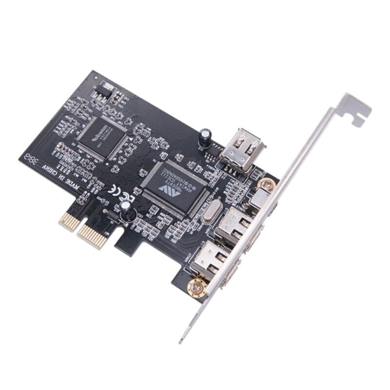 Pcie Firewire Pci-E 2A+1 Mini-A 1394A Videon Sieppauskortti Via Vt6308p Piirituki Ieee1394 400 Mbit 2+1 Portti Phy hinta ja tiedot | Adapterit | hobbyhall.fi