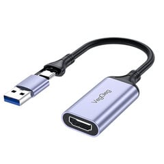 Game Grabber Record Hdmi-Yhteensopiva Usb/C-Tyypin Alumiiniseoksesta Valmistettu Pelikameranauhuri Ms2130 4K1080p Pc-Pelien Suoratoistoa Varten hinta ja tiedot | Adapterit | hobbyhall.fi