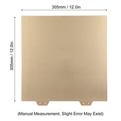 3D-tulostimen rakennuslevy VORON2.4:lle 12x12 tuuman kaksipuolinen pinnoite, lämmönkestävyys, joustava, helposti irrotettava PEI-teräslevy kultainen teräslevy hinta ja tiedot | Tulostustarvikkeet | hobbyhall.fi