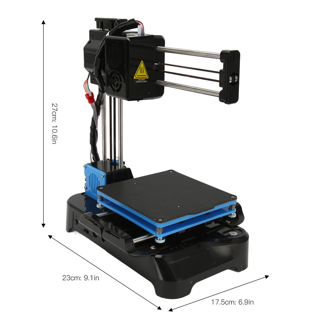 FDM Mini 3D -tulostin Hiljainen, korkean tarkkuuden päivitetty ekstruuderitekniikka 4x4x4 tuuman tulostusvolyymi pieni 3D-tulostin 100-240 V EU-liitin hinta ja tiedot | Tulostustarvikkeet | hobbyhall.fi