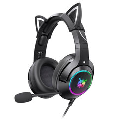 ONIKUMA K9 Headset -pelikuulokkeet irrotettavilla kissankorvilla ja RGB-valoilla/mikrofonilla äänenvoimakkuuden säädöllä/mikrofonin kytkin/valokytkin 3,5 mm+U hinta ja tiedot | Kuulokkeet | hobbyhall.fi