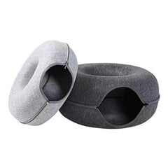 Four Seasons Universal Felt Donut Cat Bed Lemmikkitunneli Puolisuljettu lelutalo Irrotettava ja pestävä Tummanharmaa 50*50*20 hinta ja tiedot | Puhelimen lisätarvikkeet | hobbyhall.fi