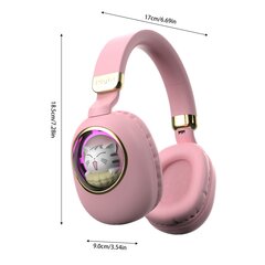 Päähän kiinnitetyt langattomat Bluetooth-kuulokkeet Bluetooth 5.3 -pelikuulokkeet tukevat AUX IN pinkki - Naughty Cat hinta ja tiedot | Kuulokkeet | hobbyhall.fi