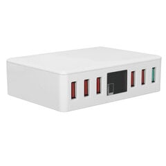 6-porttinen QC 3.0 USB-laturi Pikalataus digitaalinen näyttö Smart Charger Station 100-240VUS-pistoke 100-240V hinta ja tiedot | Puhelimen laturit | hobbyhall.fi