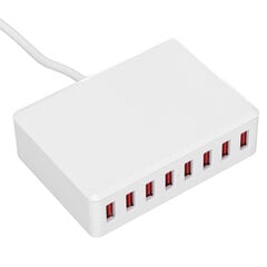 2,4A 50W 8-porttinen USB-laturi Kannettava USB-pöytäkoneen älykäs latausasema puhelimille tableteille hinta ja tiedot | Puhelimen laturit | hobbyhall.fi