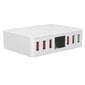 6-porttinen QC 3.0 USB-laturi Pikalataus digitaalinen näyttö Smart Charger Station 100-240VUK Plug 100-240V hinta ja tiedot | Puhelimen laturit | hobbyhall.fi