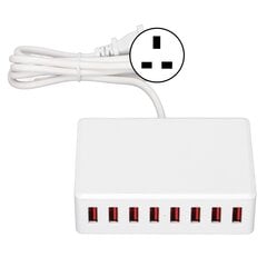 40 W Multi-USB-laturi 8-porttisella pöytätietokoneen USB-latausasemalla Universaali matkasovitin 100-240VUK-pistoke hinta ja tiedot | Puhelimen laturit | hobbyhall.fi