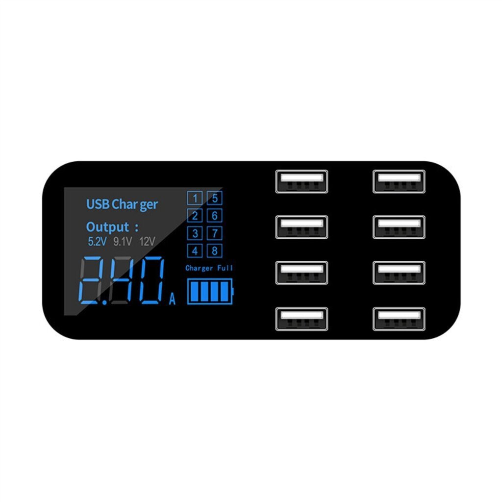 8-porttinen USB-autolaturi LED-näytöllä Multi-USB-liittimellä varustettu autosovitin Puhelinlaturi hinta ja tiedot | Puhelimen laturit | hobbyhall.fi