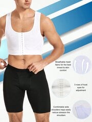 Miesten laihdutus Body Shaper Vest Mesh solki Crop Top - valkoinen·valkoinen·M hinta ja tiedot | Muotoilevat alusvaatteet | hobbyhall.fi